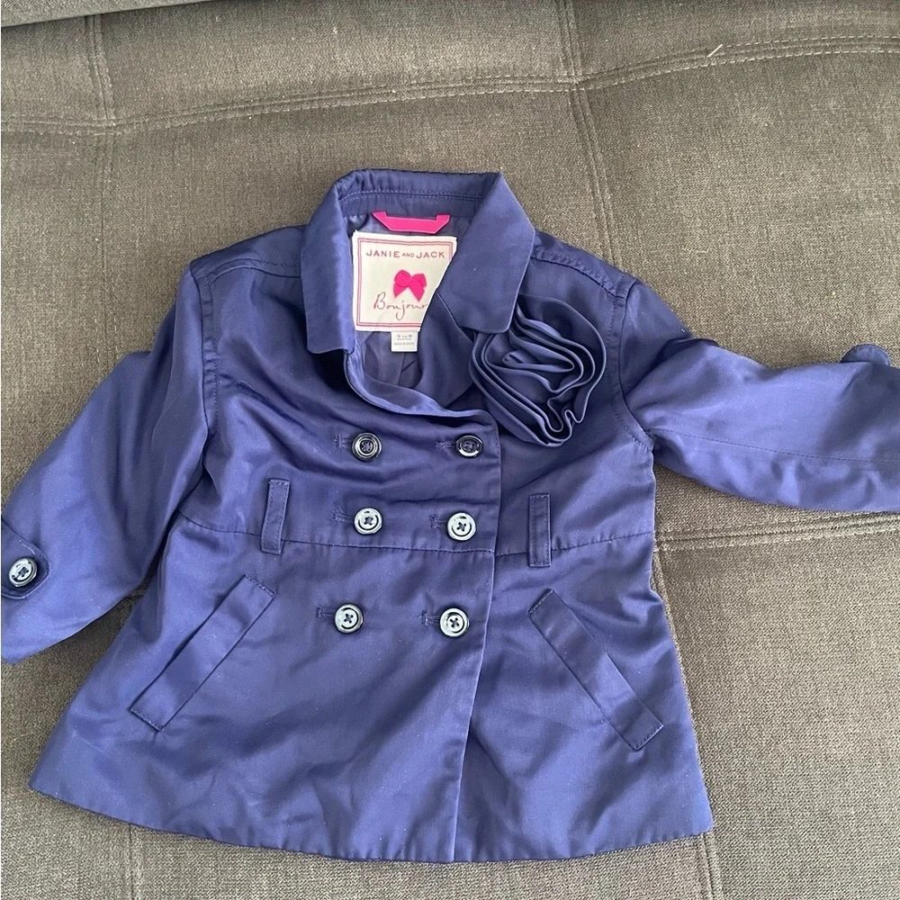 Janie and Jack girls double breasted trench coat size 3-6 months - Picture 1 of 3